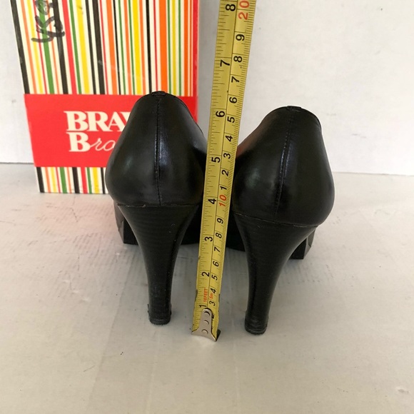 Very comfortable soft and shiny Black real leather shoes with platform US 10 - Picture 4 of 10